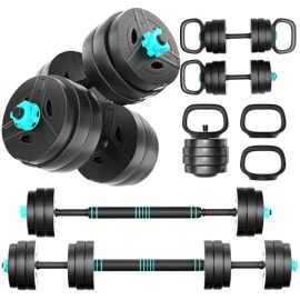 Adjustable Weights Dumbbells Set, Free Weight Set, 33LB/44LB/66LB/88LB Free Weights, 4 in 1 Weight Set, Dumbbell, Barbell, Kettlebell, Push-up, Home Weight Set for Men Women