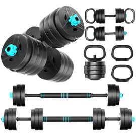 Adjustable Weights Dumbbells Set, Free Weight Set, 33LB/44LB/66LB/88LB Free Weights, 4 in 1 Weight Set, Dumbbell, Barbell, Kettlebell, Push-up, Home Weight Set for Men Women